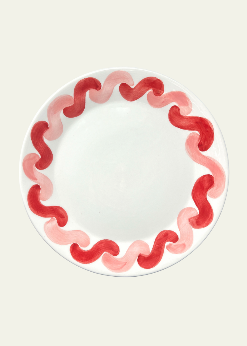 Onda Serving Plate in Pink & Red