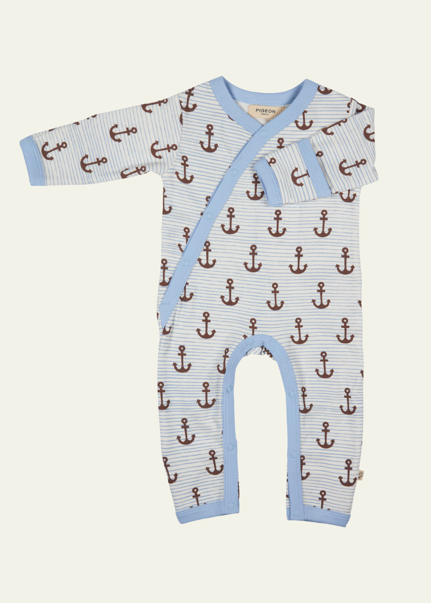 Pigeon Organics Kimono Romper Babygrow in Anchor