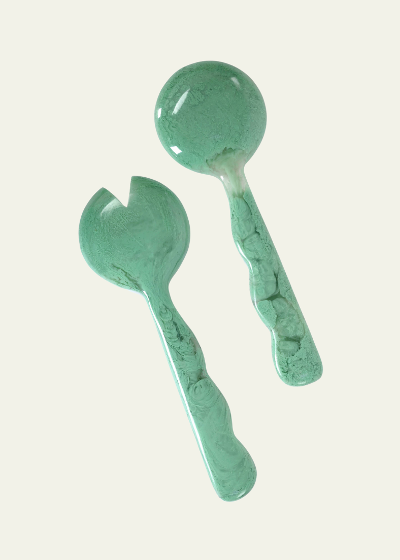 Resin Salad Server Pair in Green