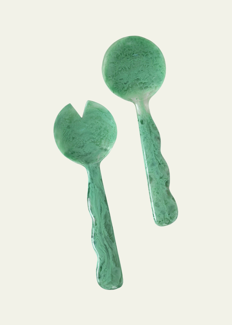 Resin Salad Server Pair in Green