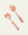 Resin Salad Server Pair in Pink & Ivory
