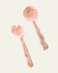 Resin Salad Server Pair in Pink & Ivory