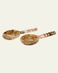Resin Salad Server Pair in Tortoiseshell - Bobbin Handles