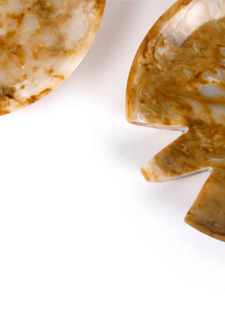 Resin Salad Server Pair in Tortoiseshell - Bobbin Handles