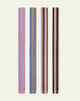Stripe Dinner Candles - Stearin Wax - Mixed Purples