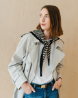 TBCo Merino Triangle Scarf in Black Stripe