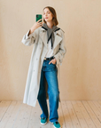 TBCo Merino Triangle Scarf in Black Stripe