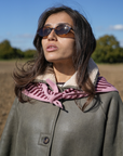 TBCo Merino Triangle Scarf in Pink Stripe