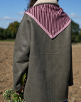 TBCo Merino Triangle Scarf in Pink Stripe
