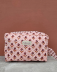 Tulip Checkered Cotton Quilted Waterproof Wash Bag, Extra-Large