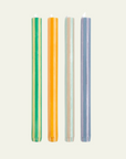 Yod & Co Stripe Dinner Candles - Stearin Wax - Mixed Soft Colours