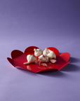 red flower-shaped tray