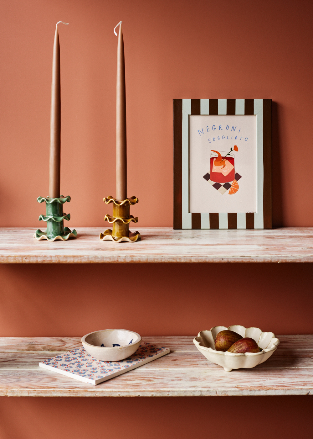 Frilly Ceramic Candlestick — Small