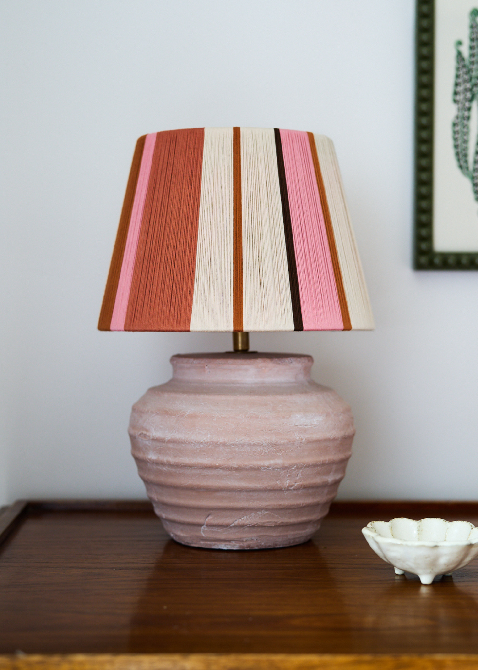LovingString pink lampshade handwoven
