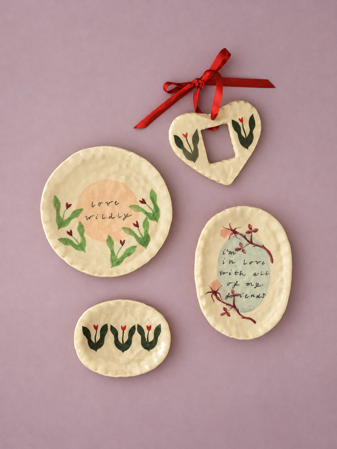 Hand-painted ceramics from independent makers at Quinn Says