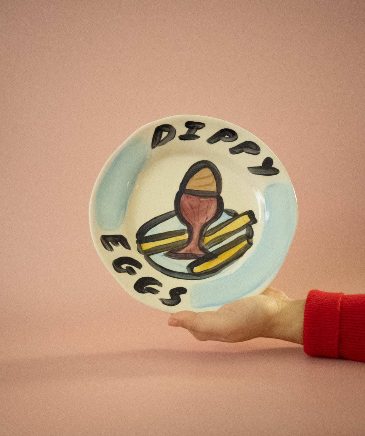 Tatiana Alida hand-painted Dippy Eggs plate, made exclusively for Quinn Says