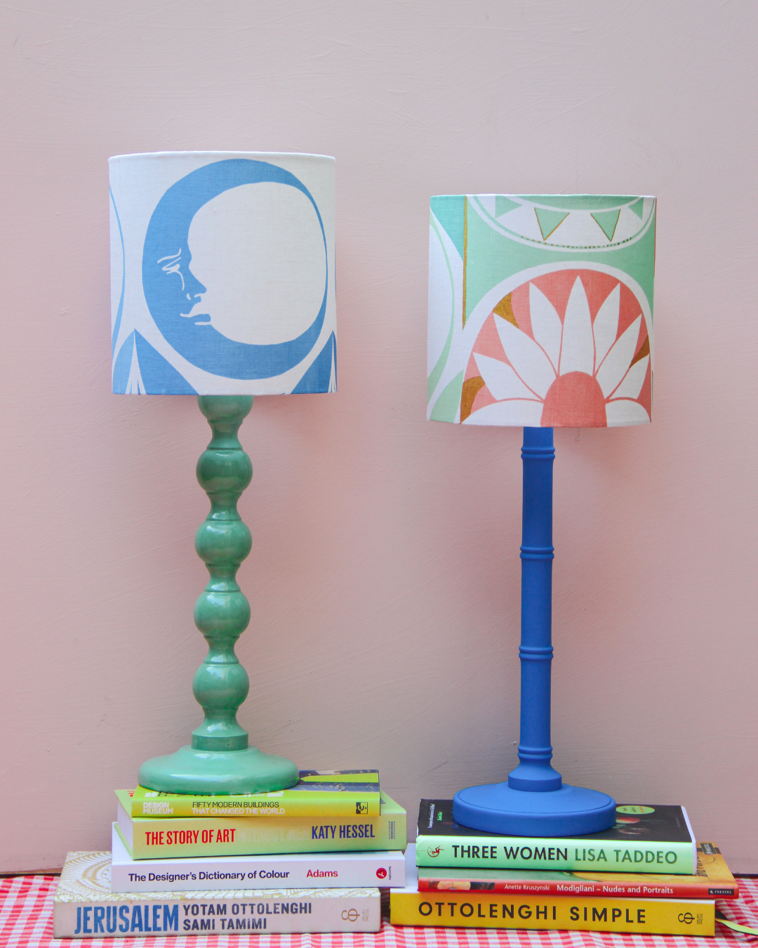 Screen Printed Linen lampshades by Jessie De Salis