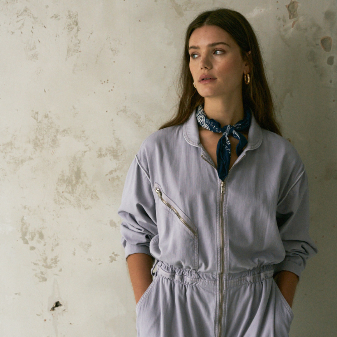 Woman wearing sustainable clothing brand seventy mochi