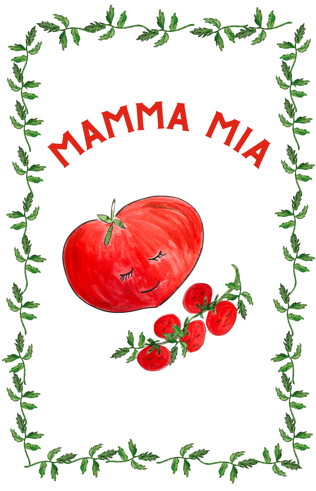 Dinette - Mamma Mia! - Tomato Linen Teatowel