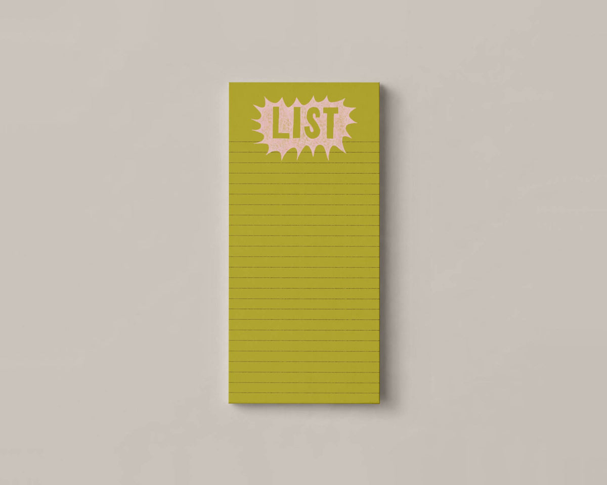 Molly Stredwick - Lime Green Star 'LIST' Notepad