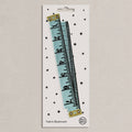 Petra Boase - Embroidered Fabric Bookmark- Blue Retro Tape Measure