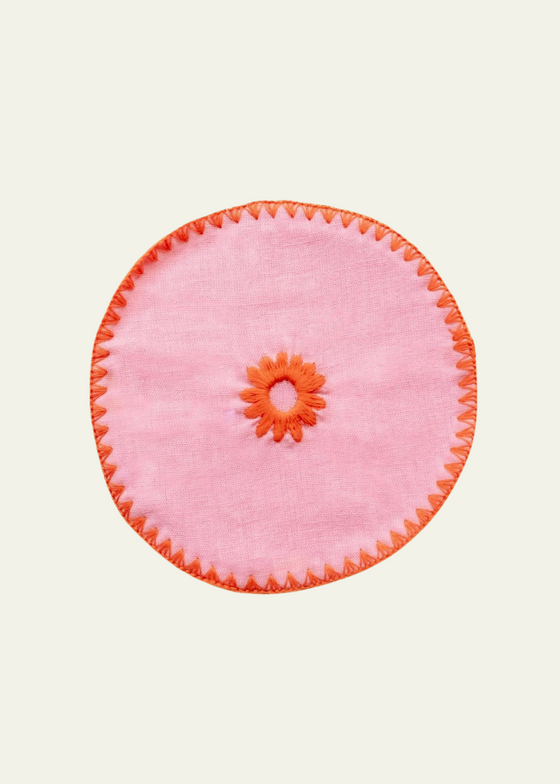 TBCo Cotton & Linen Coasters Set of 2 in Pink