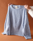 Indi & Cold Loose-Knit Wool Jumper in Powder Blue