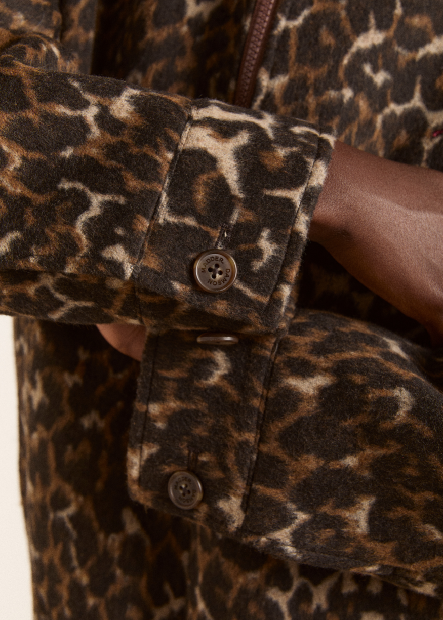 Damson Madder Pixie Bomber Jacket - Leopard