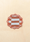 TBCo Cotton Scallop Coasters Set of 2  Rust Checkerboard