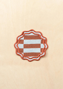  TBCo Cotton Scallop Coasters Set of 2  Rust Checkerboard