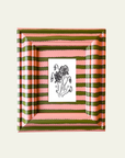 Green & Pink Striped Sweetpea Original Artwork by Ley Lines