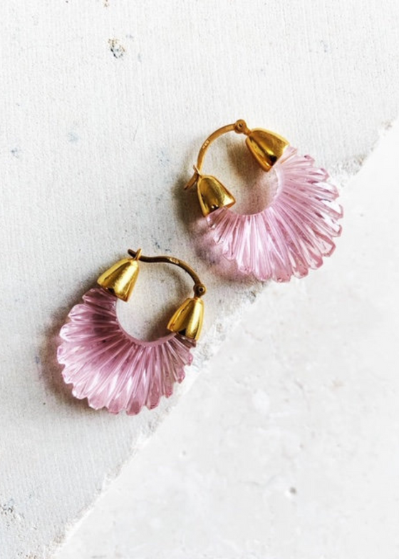 Shyla Jewellery Ettienne Soft Pink Ridged Earrings