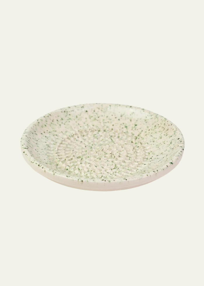 Ceramic Plate Grater in Speckled White (Small)