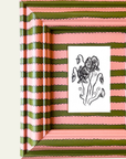 Green & Pink Striped Sweetpea Original Artwork by Ley Lines