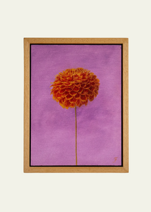  "Orange Dahlia on Purple" Original Artwork by Jasmyn Fraser