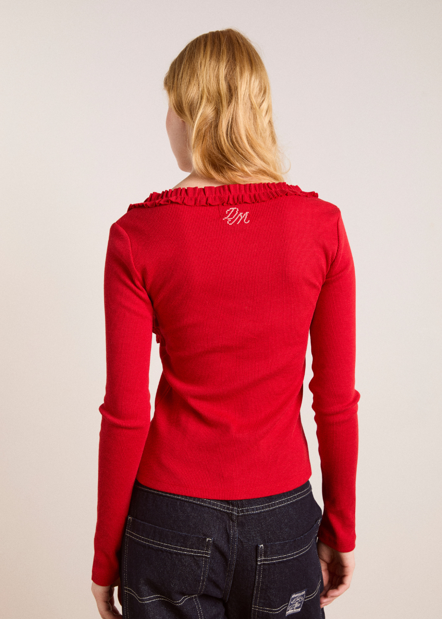 Damson Madder Varsha Cardigan - Cherry Red