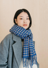 TBCo Lambswool Oversized Scarf in Slate Houndstooth