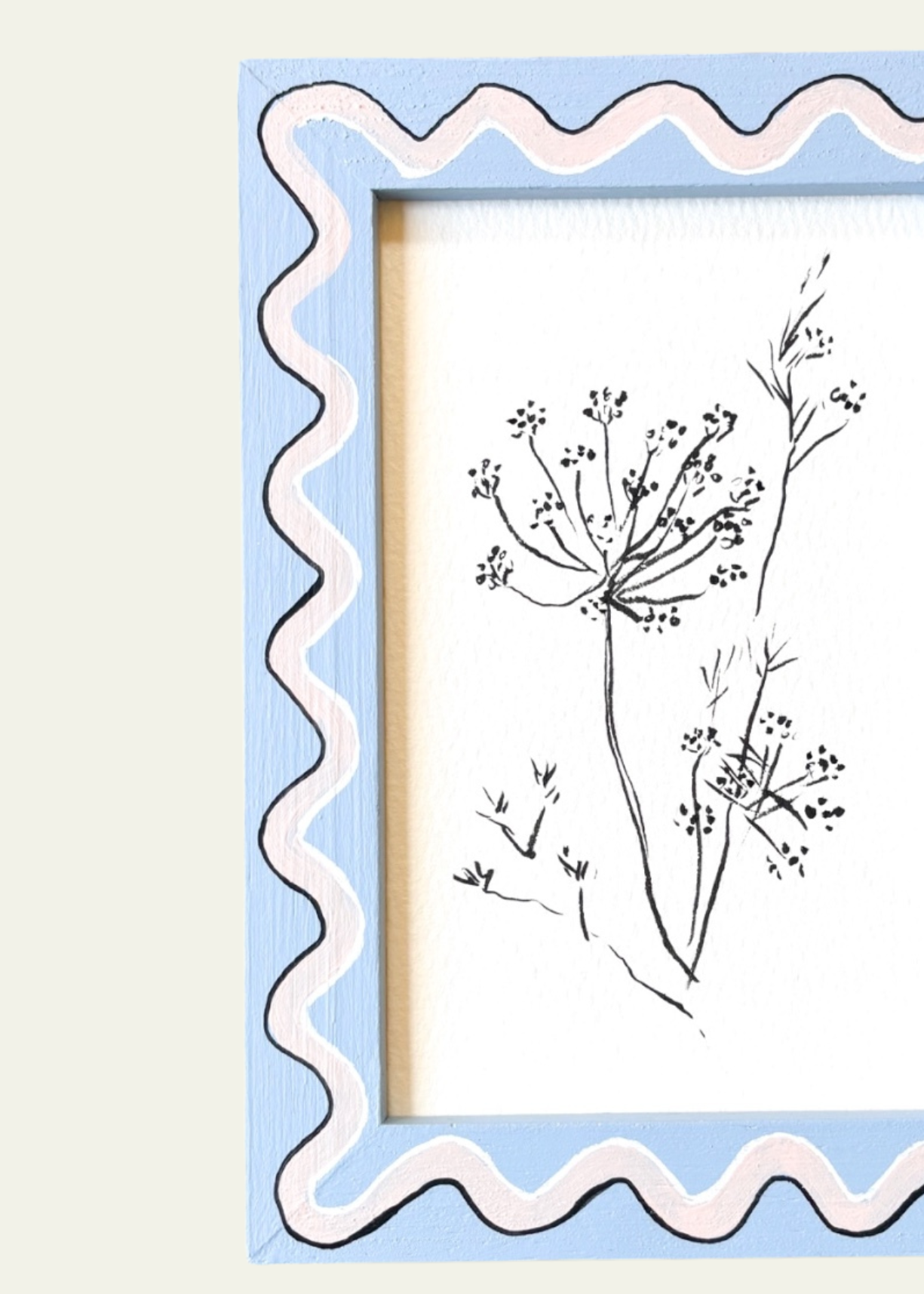 Blue &amp; Pink Wiggle Wildflower Original Artwork by Ley Lines