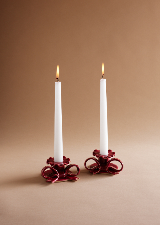 Bow Ceramic Candlestick