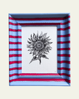 Blue & Red Stripe Sunflower Original Artwork by Ley Lines