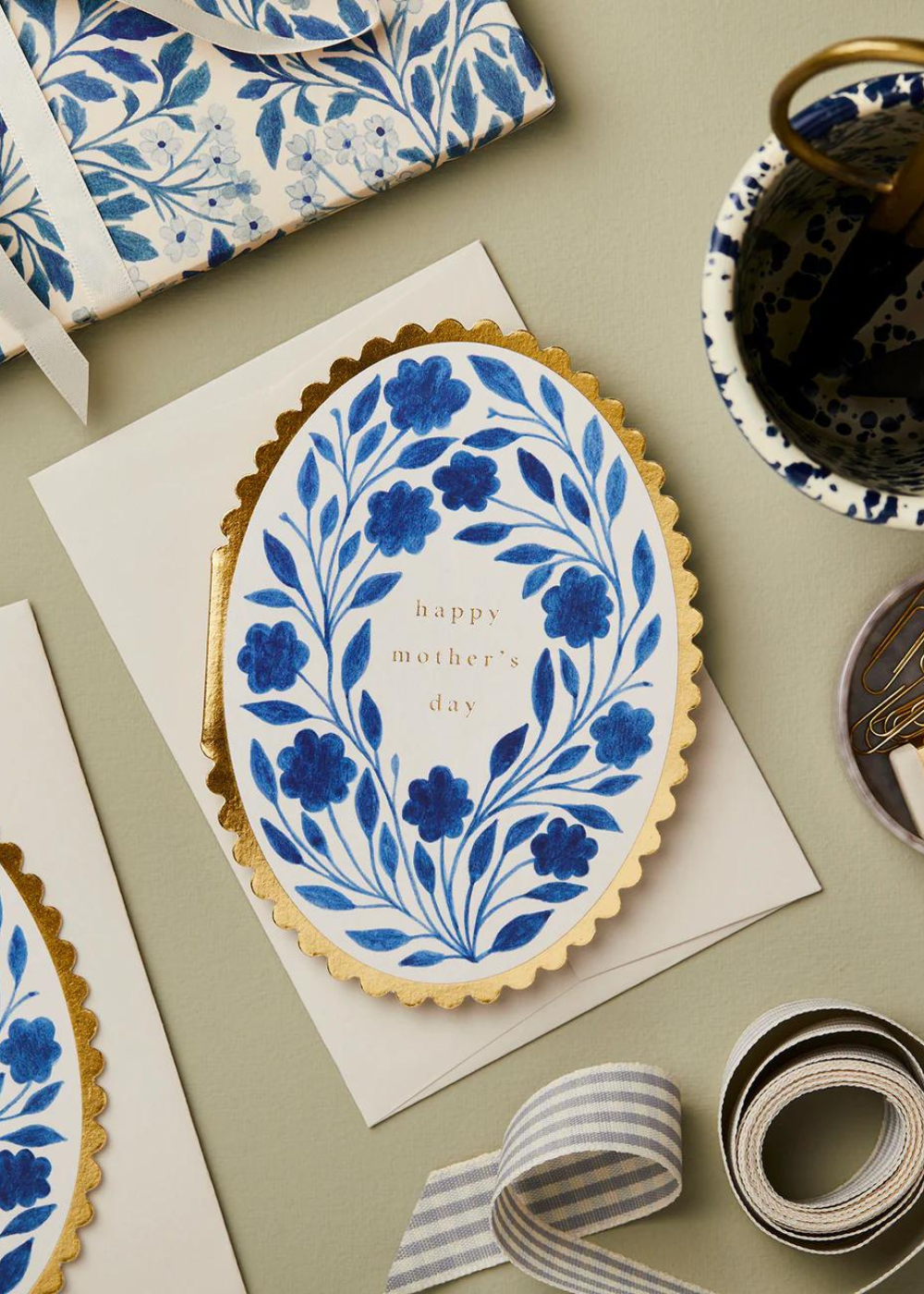 Wanderlust Paper Co. Delft Flora 'Happy Mother's Day' Card