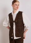 Damson Madder Dilly Denim Gilet - Dark Leopard