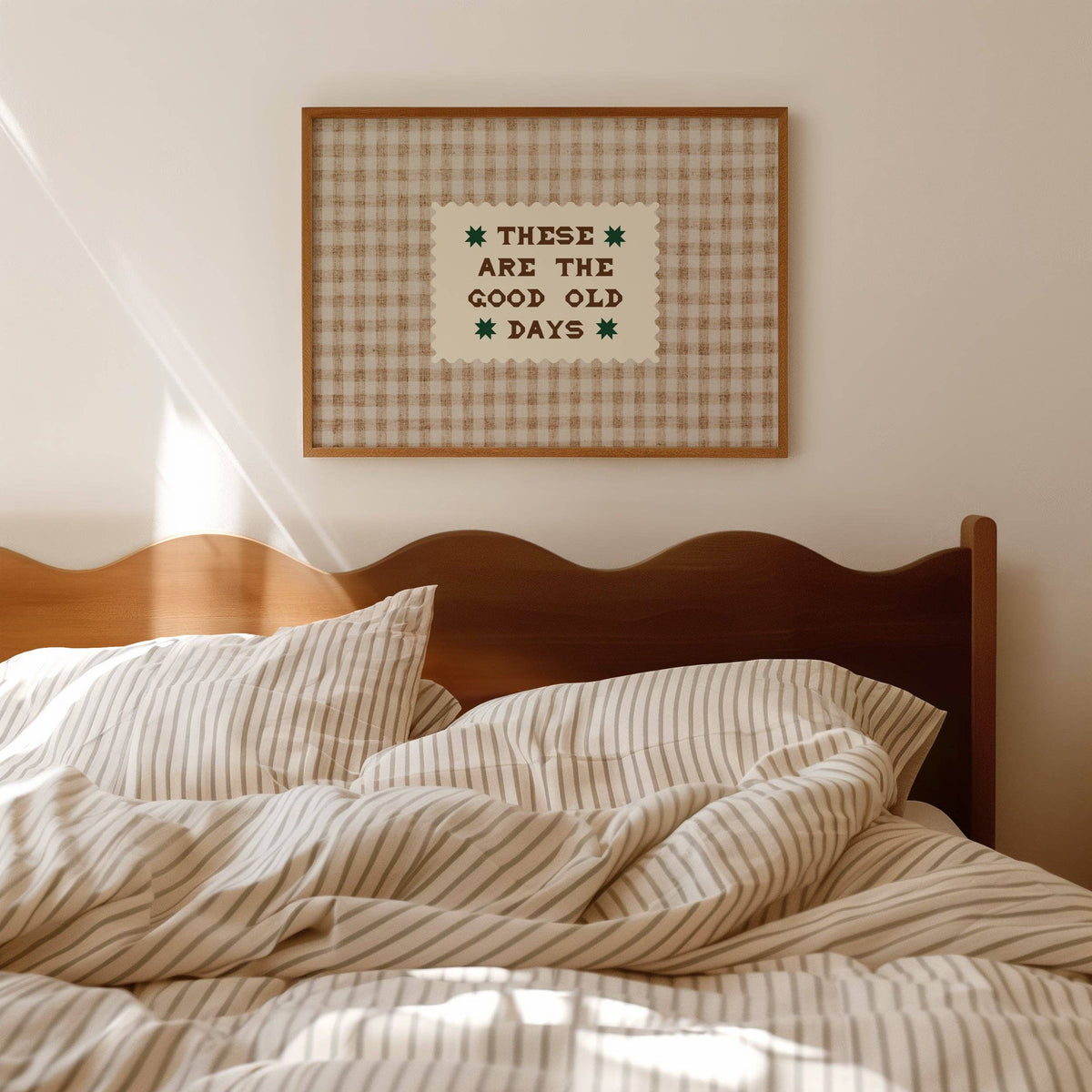 Lune Club - These Are The Good Old Days Gingham Print - Brown A4