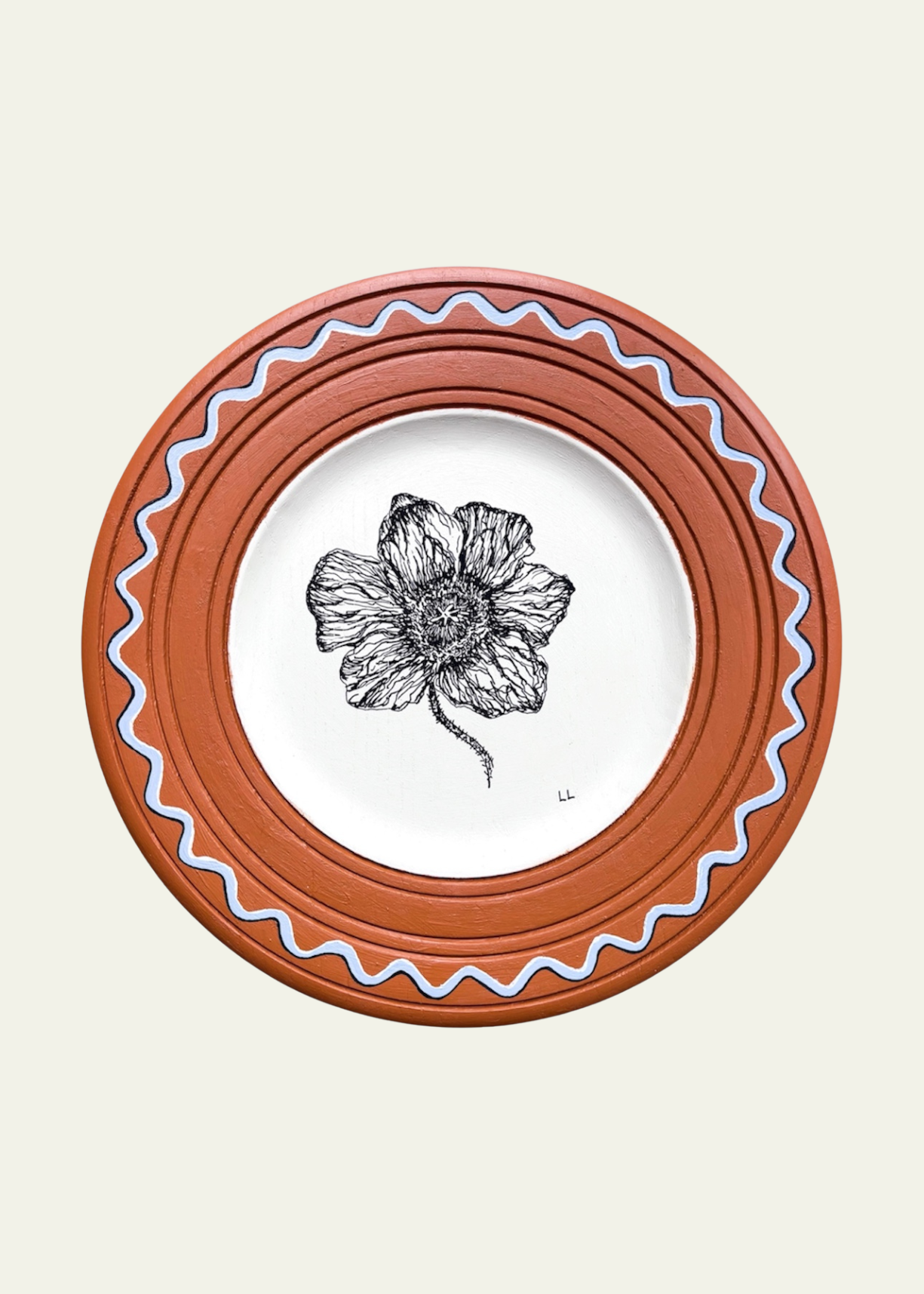 Orange &amp; Blue Wiggle Poppy Original Artwork by Ley Lines