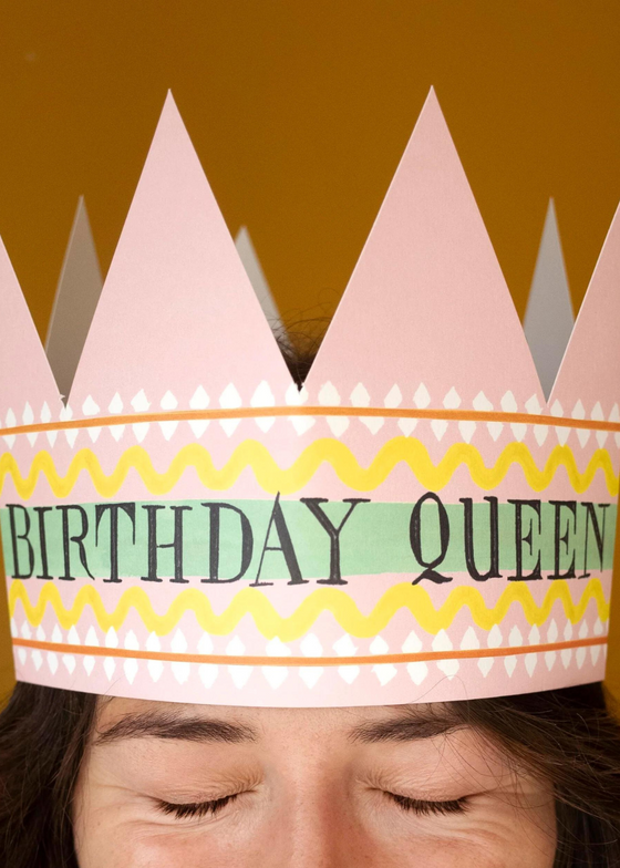 Hadley Paper Goods Birthday Queen Party Hat Greetings Card