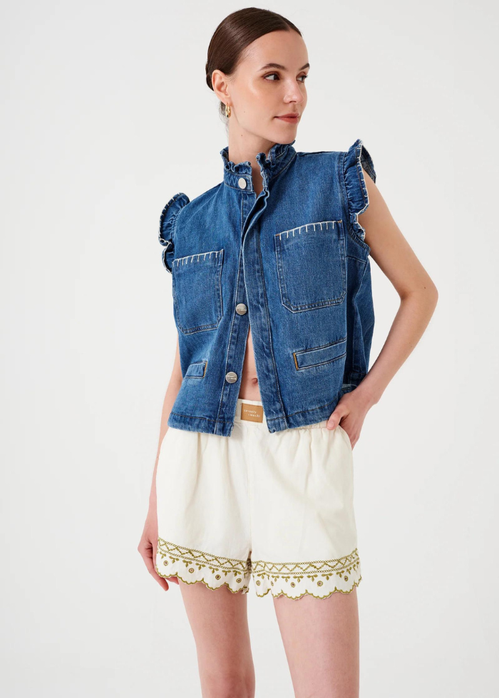 Seventy + Mochi Sophie Short in Ecru Denim