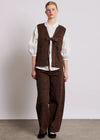 Damson Madder Dilly Denim Gilet - Dark Leopard