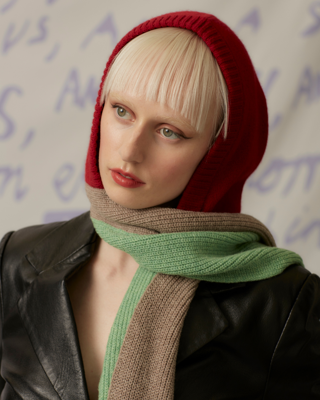 Hades hooded lambswool scarf