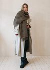 TBCo Lambswool Oversized Scarf in Camel Houndstooth