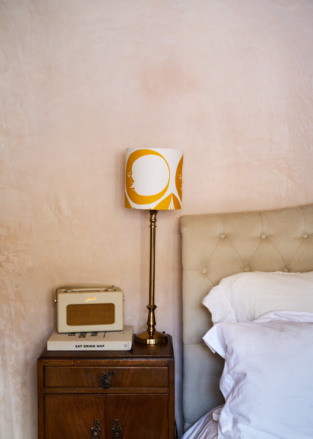 Three Moons Screen Printed Linen Lampshade — Yellow, by Jessie De Salis